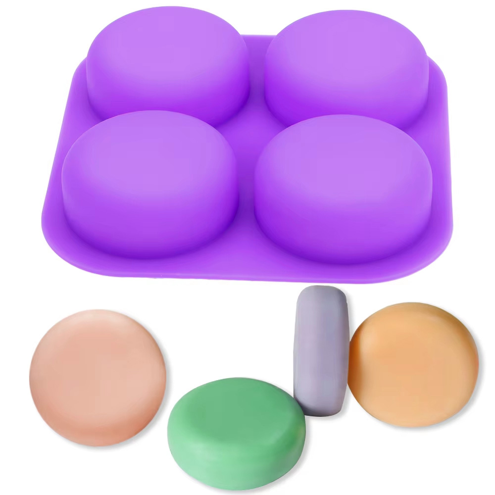 Soap Making Formula - 1-2 PCS 4 Cavity Reusable Round