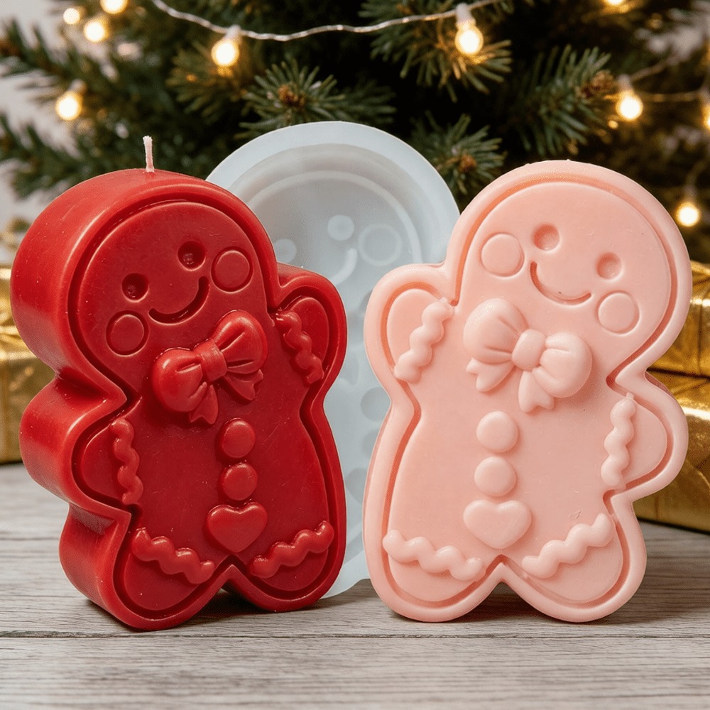 Soap Making Formula - Bow Tie Dancing Gingerbread Man Silicone