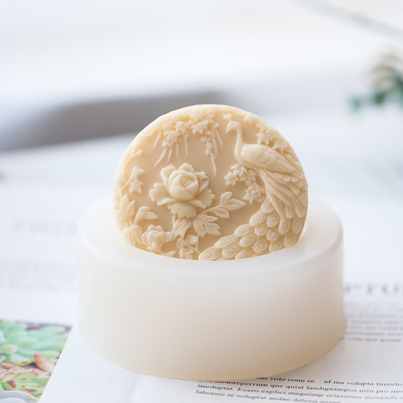 Soap Making Formula - Peacock Flower Pattern Silicone Soap Mold