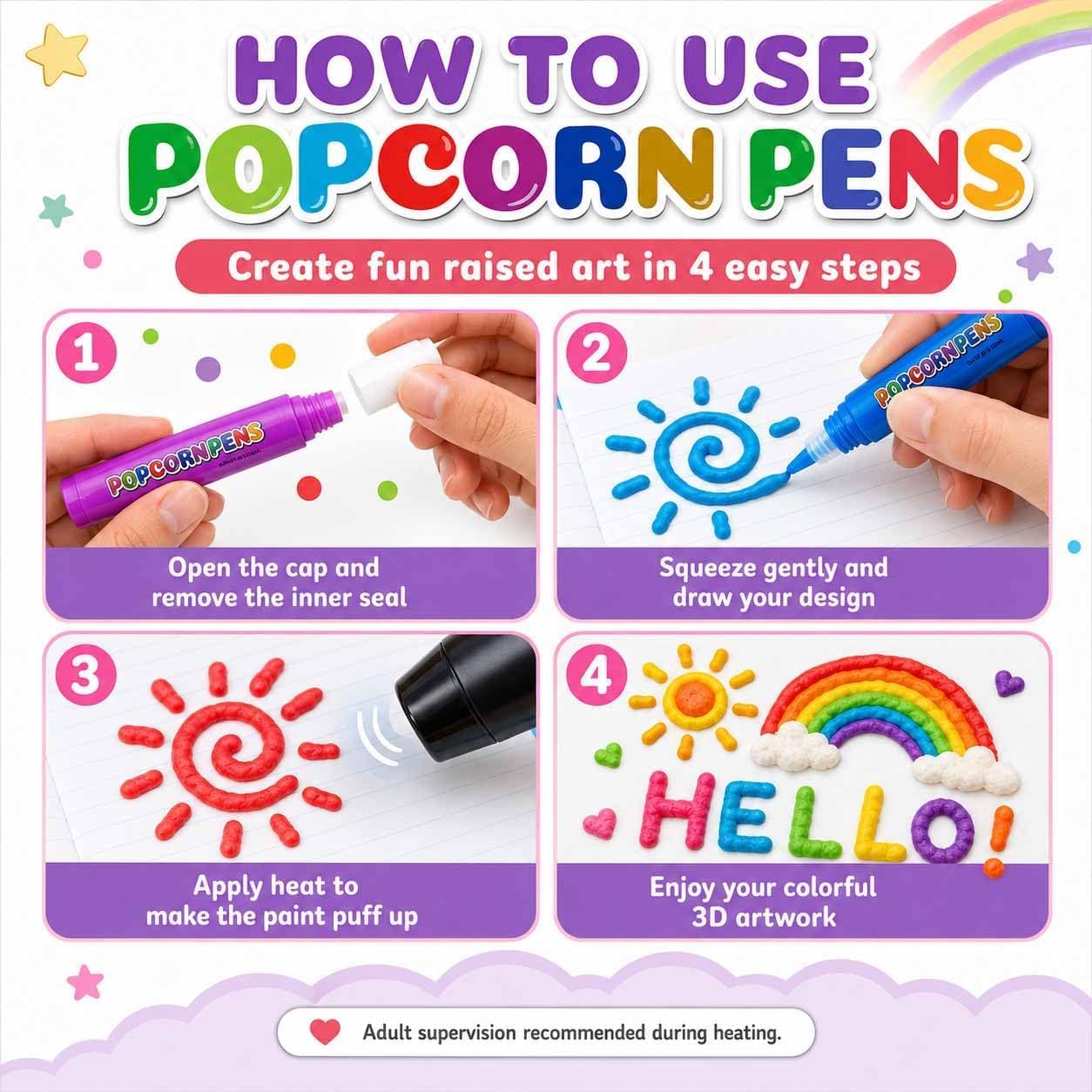 Magic Puffy Popcorn Pens 3D Pu - Copic Marker Sketch review and price