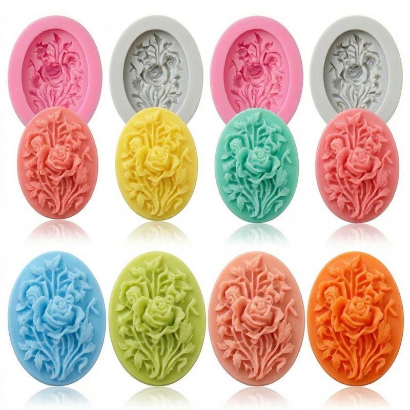 4 Silicone mold with flower sh - Soap Making Material review and price