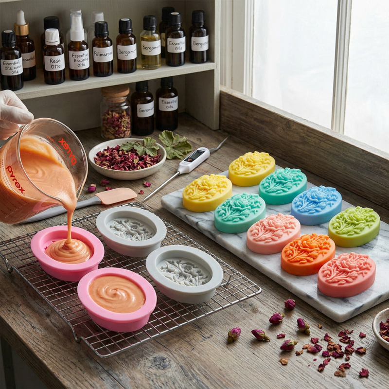 4 Silicone mold with flower sh - Soap Making Material review and price
